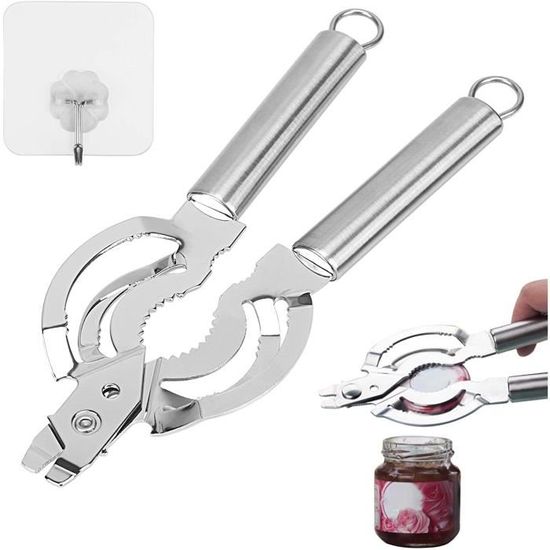 Ouvre-bocal Réglable En Acier Inox - Pour Mains Faibles, Arthrite, Seniors - Ajustable De 1 à 10 Cm - 11