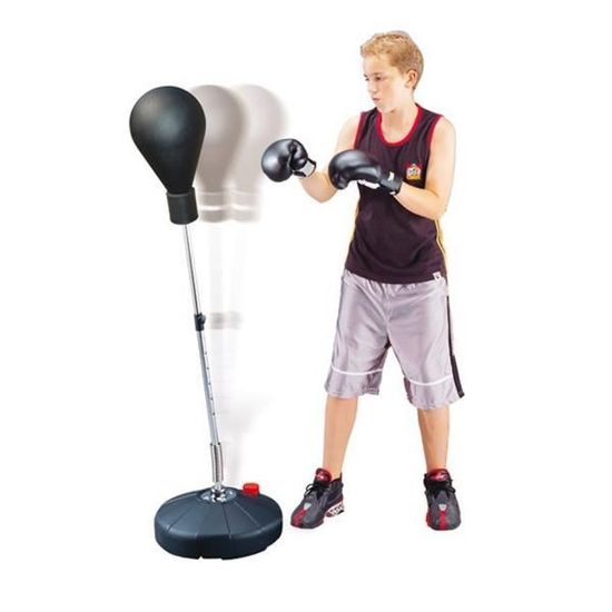 Sac de Boxe de Bureau Mini avec Support, Sac de Frappe de Bureau, Sac de Boxe en PU, Balle de Vitesse Jouet, Balle Anti-Stress Robuste, Outil d' Entraînement Sportif pour Enfants, Adultes