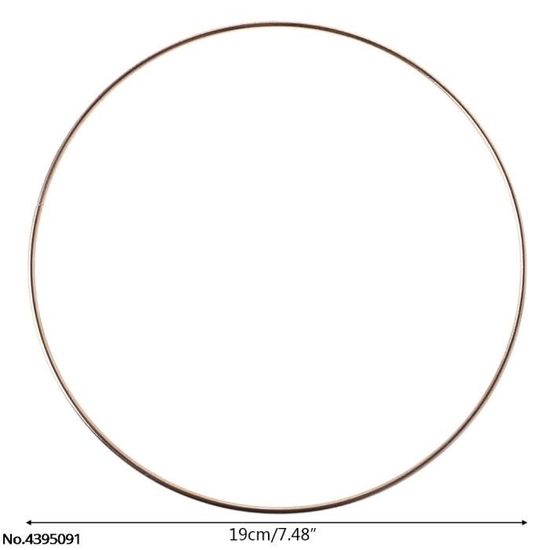 Anneaux attrape-rêve en macramé, cerceaux blancs, couronne ronde, cerceau floral en plastique, cercle doré, artisanat en métal bricolage  15