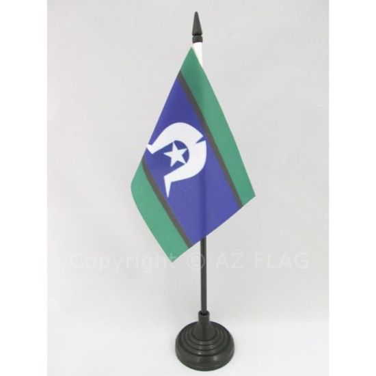 Drapeau de table Iles du détroit de Torrès 15x10cm Indigène