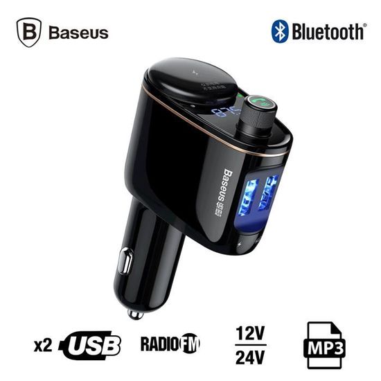 Chargeur Allume Cigare Bluetooth, Baseus [CCALL-TM01] Allume Cigare  Multifonction DC12-24V, Bluetooth V4.2, Radio