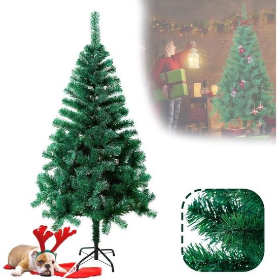 Sapin De Noël Artificiel Escamotable 200 LED Vert 210 Cm