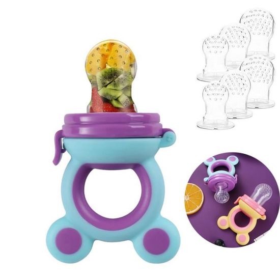 Tétine De Sevrage En Silicone Pour Bébé - 2 Tailles, Avec Couvercle, Pour Fruits Et Légumes - 7
