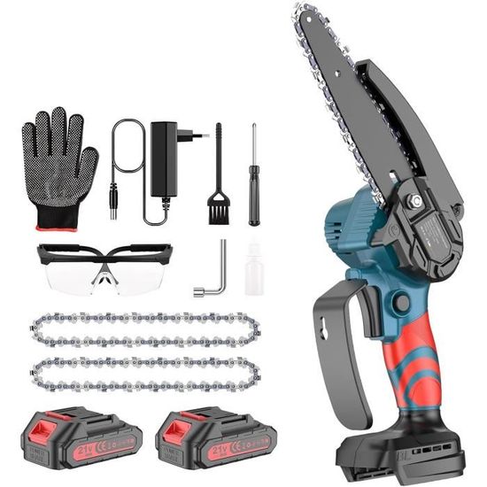 Mini Tronconneuse A Batterie 6 Pouces,4000mAh Mini Tronçonneuse