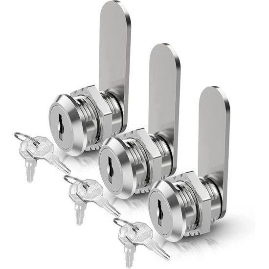 Serrure Tiroir, 3 Pièces Serrure Boite Aux Lettres, 25 mm Serrure