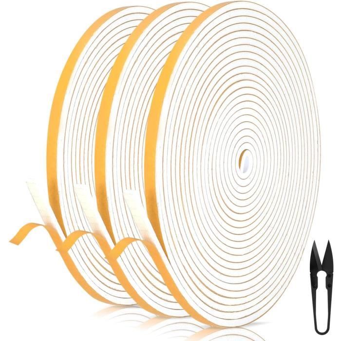 Mousse Bande de Joint D'étanchéité en Caoutchouc 6 mm (l) * 3 mm (H) * 18 m (L) Avec des Ciseaux * 1,Bandes de Joint Auto-adhésives