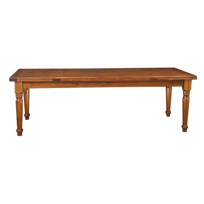 Table à rallonge en bois massif de tilleul, avec finition noyer L250xPR100xH80 cm