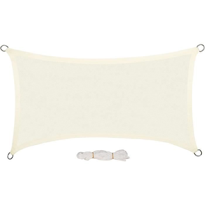 EUGAD Voile d'ombrage rectangulaire Respirant en HDPE 200g/m² 2x3m Protection Contre Solaire utilisée dans la terrasse Balcon Jardin