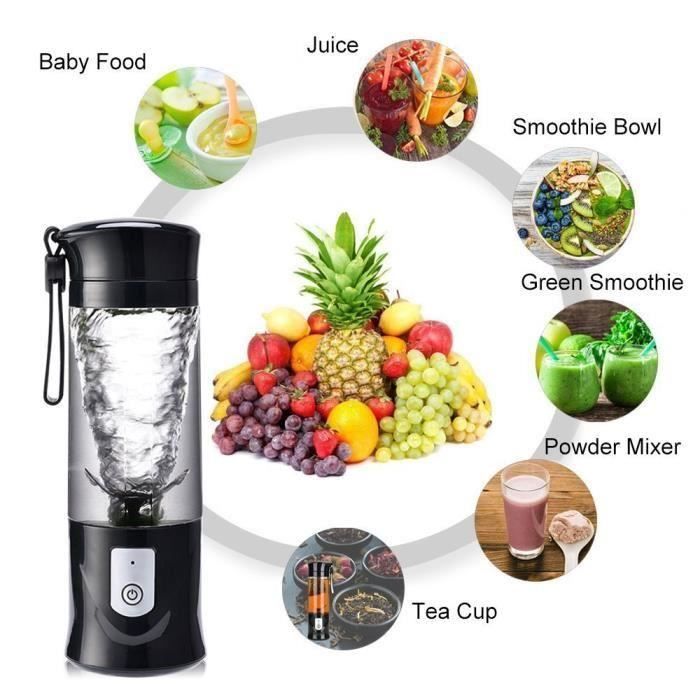 Portable Mixeur des Fruits rechargeable avec USB, 420ml Mini Blender Pour Smoothie , Milk-shake,Jus de fruits