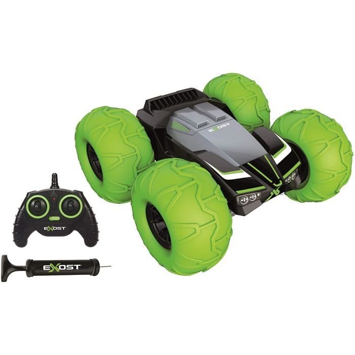 Voiture telecommandee Exost Voiture teacuteleacutecommandeacutee ToutTerrain Verte 360 Tornado Vert Nouveau Design Pneus ant75