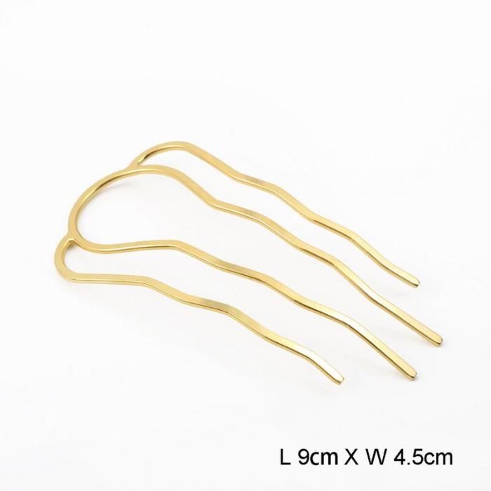 Épingle pour cheveux, peigne rétro à 4 dents, couleur argent-or, accessoires pour coiffure, Vintage, Barrette, DY7557