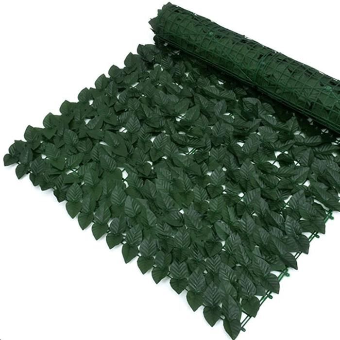 artificielle lierre QIAOH Rouleau De Clôture en Feuilles Vertes Artificielles 0.5x3m, Rouleau De Haie D'intimité, p270