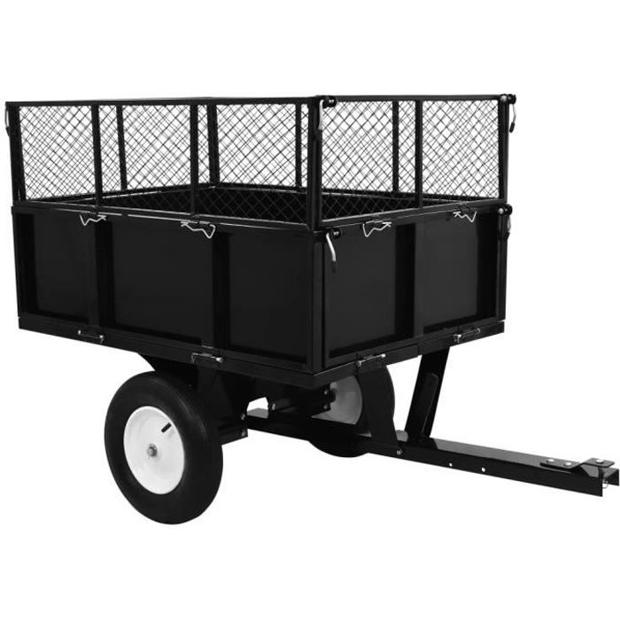 vidaXL Remorque basculante pour tracteur de pelouse Charge de 300 kg