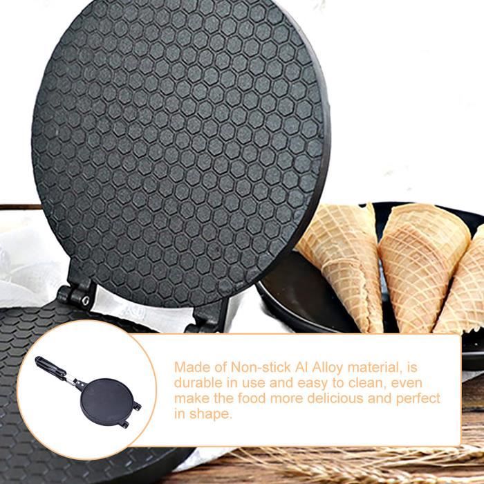 Gaufrier Cone Maker, Double Gaufrier Roll Maker Antiadhésif DIY Crème Glacée Cone Maker Mini Gaufrier Crêpes, pour Cuisine À La