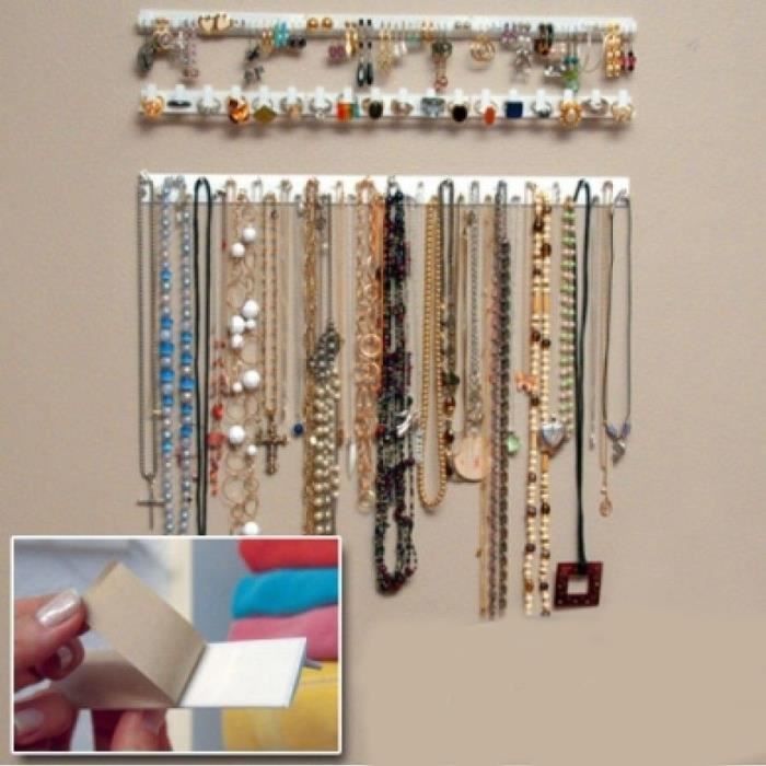 Égouttoirs et supports,Porte bijoux adhésif, support de collier, organisateur, présentoir d'emballage, porte bijoux, crochets #A