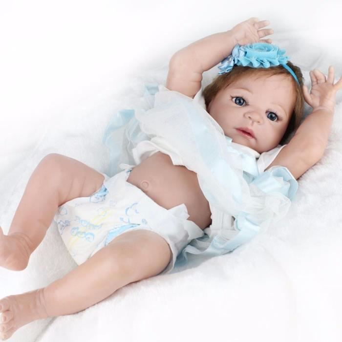 La main bébé Reborn réaliste filles de 22'' poupée Full Body vinyle Silicone enfants cadeau