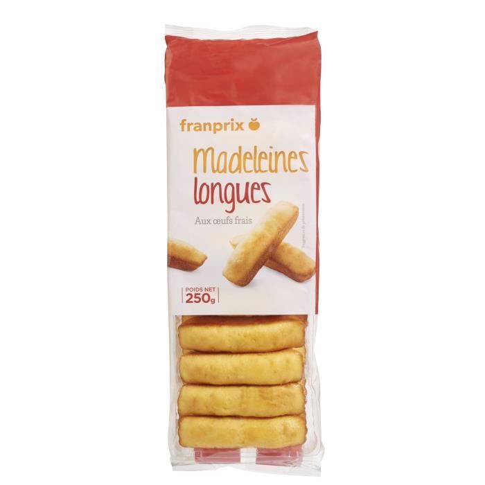 Madeleines longues nature 250 g franprix