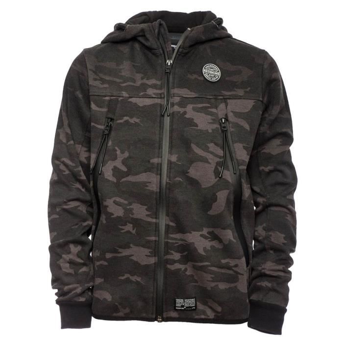 REDSKINS-KIRKTON-SWEAT CAPUCHE-black camouflage-GARCON