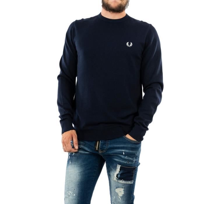 Pull Hiver Fred Perry Classic Crew Neck 608 Navy