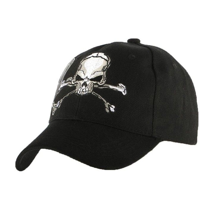 Casquette Biker Noir Tete de Mort