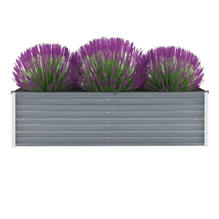Jardinière Acier galvanisé 160 x 40 x 45 cm Gris