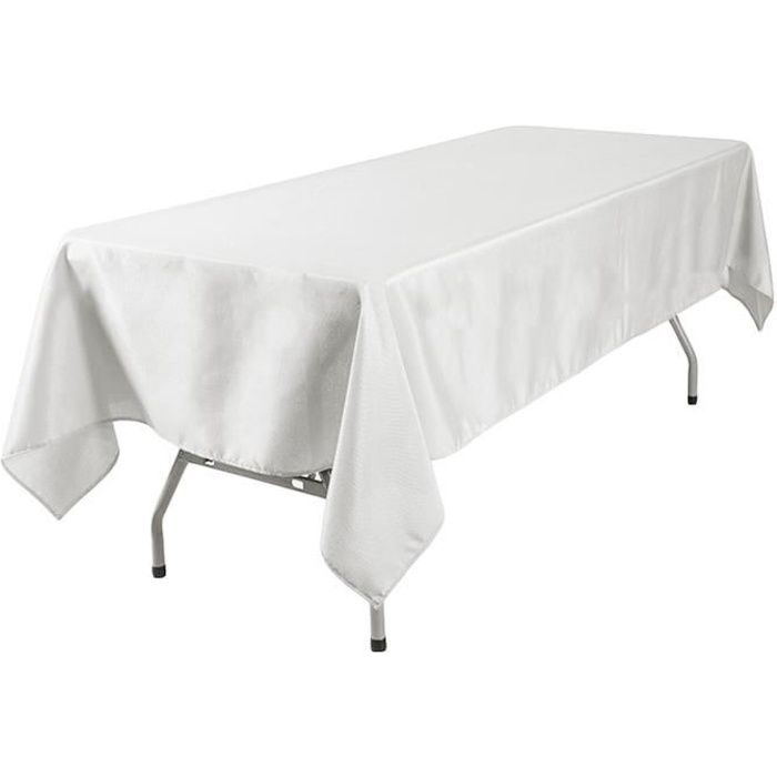Couverture de table rectangulaire de nappe de polyester pour la fête de mariage de banquet 152*320cm Ivoire