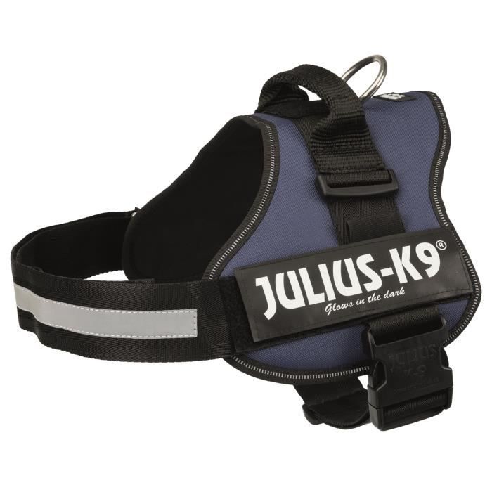 JULIUS K9 Harnais Power 1–L : 66–85 cm - 50 mm - Indigo - Pour chien
