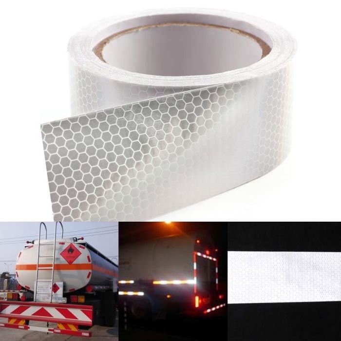 Ruban Réfléchissant Auto-adhésif - 10 M X 5 Cm - Rouge/jaune - Pour Sécurité Véhicules, Chantiers, Escaliers