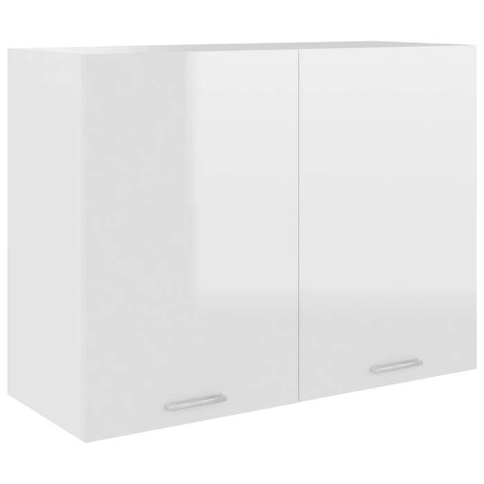 VCM Armoire Suspendue 1 Porte Bois Blanc – Rangement Mural Cuisine Ou Salle De Bain 60x40x31 Cm