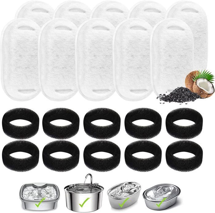 8 Pièces Chat Fontaine D'Eau Filtres Charbon Actif Distributeur De