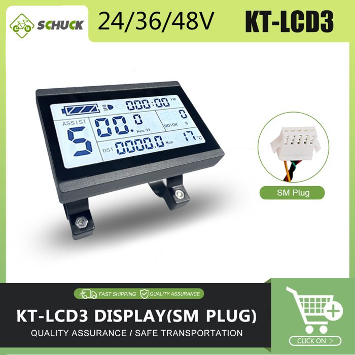 Écran LCD KT-LCD3 Pour Vélo Électrique BOROCO - Compteur Vitesse Et Batterie - Compatible Conversion DIY