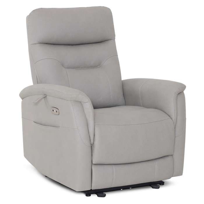 Fauteuil Relax électrique Avec Aide à La Levée - Massage Et Chauffage - Inclinable 160° - Microfibre Grise