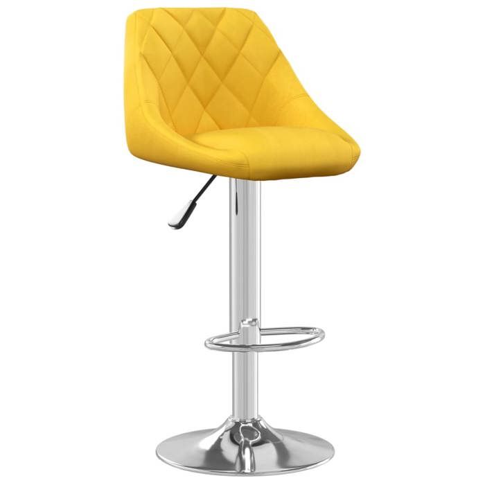 RemiseLot de 2 Tabourets de bar - 2 Personnes - jaune moutarde velours Cuisine salon JILIMAISON2025 3389886