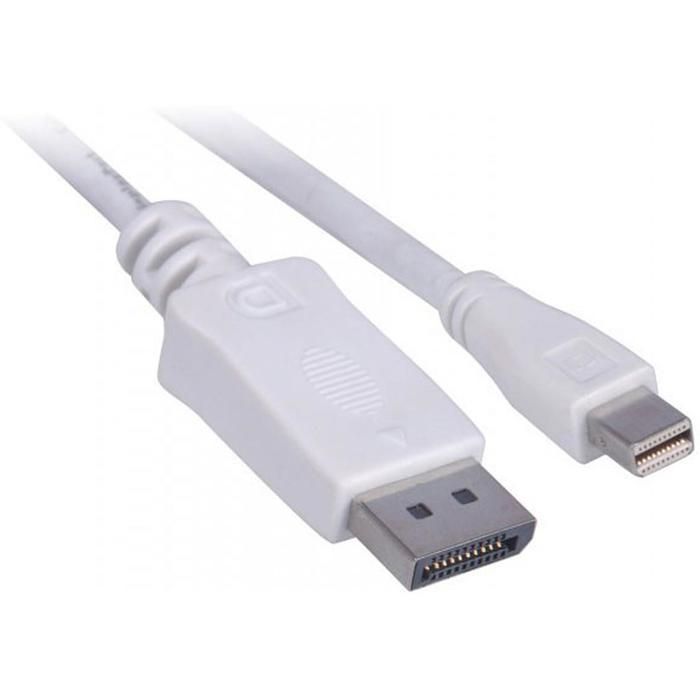 Cordon DisplayPort - 1 - Mâle vers Mini - 1.80 m - Transfert de données rapide - Blanc