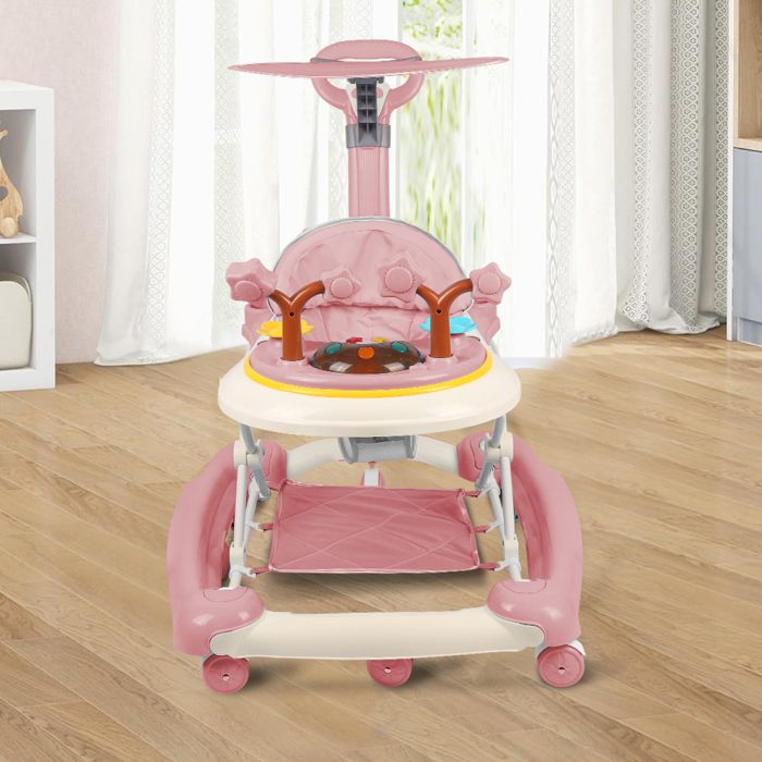 YIPEEMA. Trotteur bébé léger et portable pliable 74*69*83cm rose.