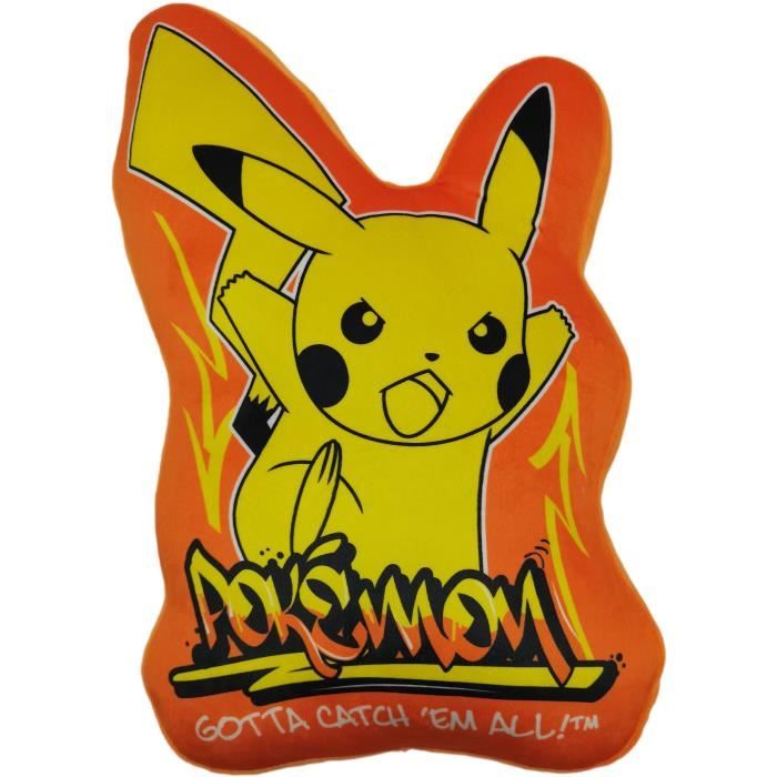 Coussin premium 3D en Velboa POKEMON Pikachu 40 cm