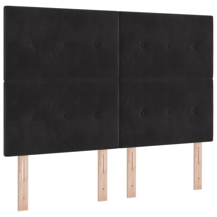 PROMOTION Tête de lit contemporain capitonnée noire 140 cm - velours 42597 - BestMeuble