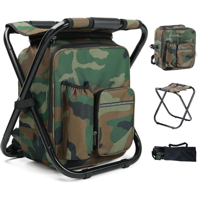 Tabouret Camping Ultraléger pour Adultes Sac Dos Isotherme