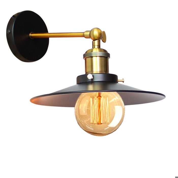 WOTTES 1 x Applique Murale Industrielle Vintage Rotation à 180° Lampe Murale pour Cuisine Salle à manger Chambre Restaurant Bar