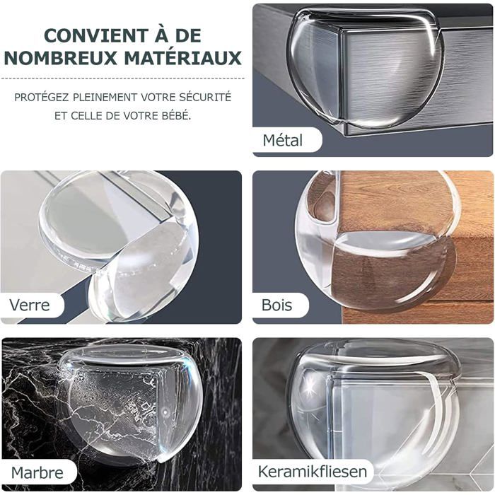 Protections dangles de table - Silicone transparent - 96 pièces - Antichoc et anti-collision - Autocollantes - Inodores