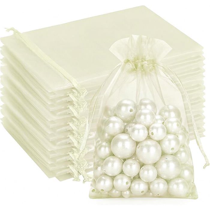 100 Sachets Organza 10x15 Cm Avec Cordon - Poches Cadeaux Pour Bijoux, Bonbons, Mariages, Fêtes - 3