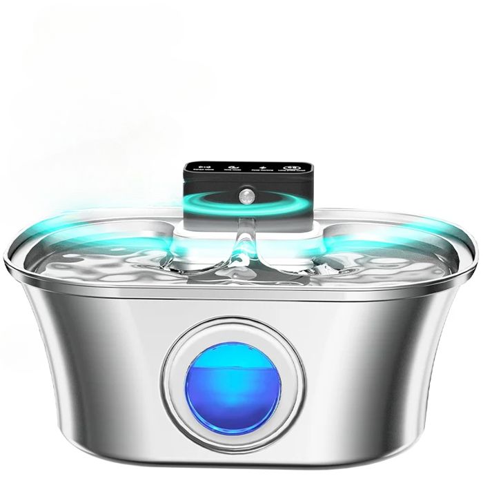 Fontaine à eau automatique pour chat - Phoesky - 32 L - Sans fil - Acier inoxydable - Batterie rechargeable 4000 mAh