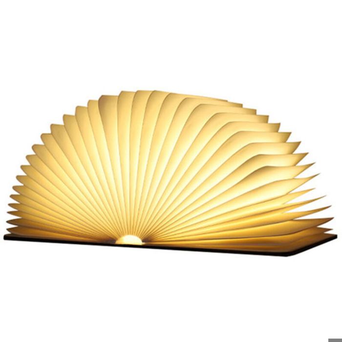 Lampe Livre Led Pliante en BoisLed Lampe de table Lampe en Forme de LivreLed Lampe de Papier Rechargeable par USB