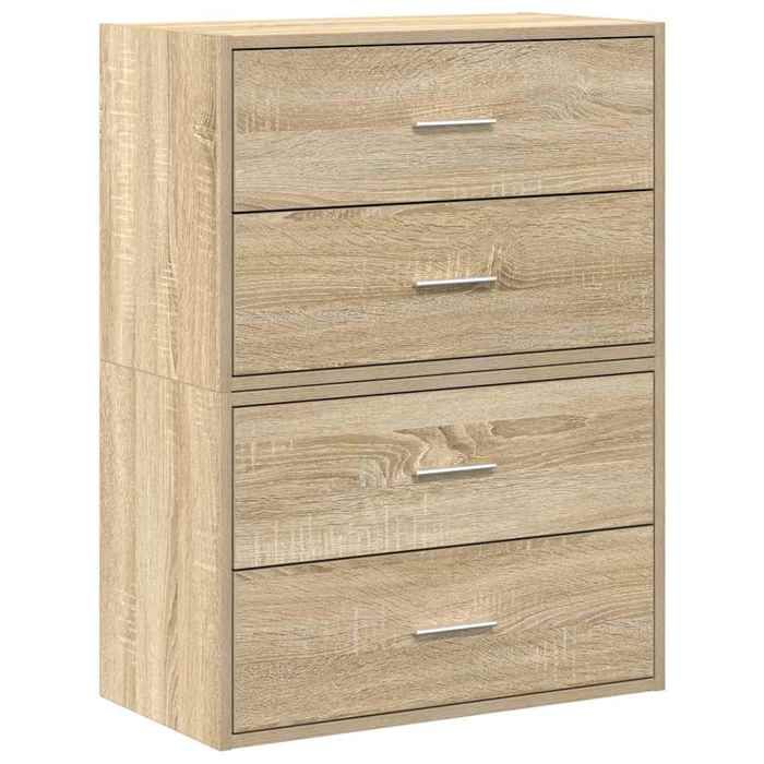 Bois Commode classique - Armoires avec 2 tiroirs - 2 pcs - chêne sonoma bois dingénierie 60x31x40 cm CC190
