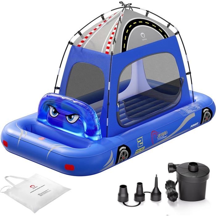 Lit gonflable enfant - QPAU - JY007 - tente voiture de course - tête de lit gonflable - PVC (Twin souple) Lit gonflable enfant - QPAU - JY007 - tente voiture de course - tête de lit gonflable - PVC (Twin souple)