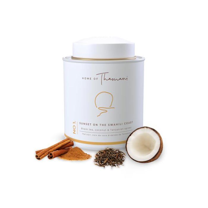 THÉ Chaï Coco Épicé - Thé Noir Kényan Noix de Coco et Épices de Tanzanie - Chai Latte Inspiré Swahili - Infusion Gourmande
