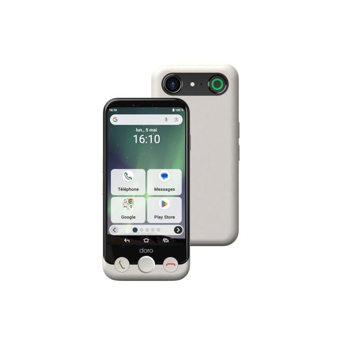 Smartphone pour seniors - DORO - Aurora A10 - Android 14 - Touche SOS GPS - Écran 11 43 cm (1280x720)
