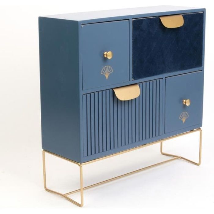 Rangement De Table 4 Tiroirs Organisateur L30 Cm Bois Et