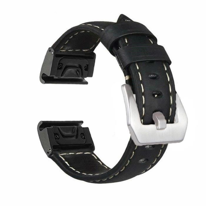 Accessoires bracelet et montre connectée Phonillico Bracelet pour Garmin  Fenix 7 / Garmin Fenix 7 Solar / Garmin Fenix 7 Sapphire Solar - Silicone  Noir 22mm QuickFit®