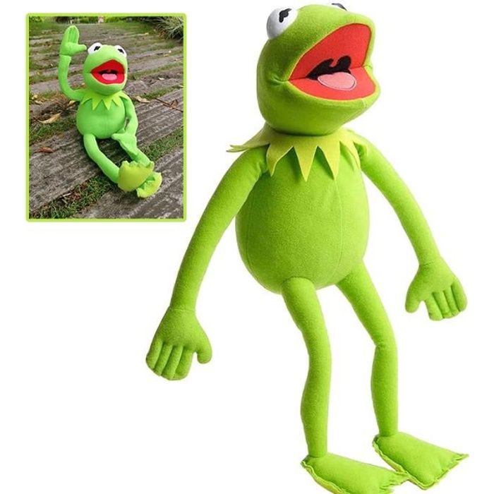 Peluche Kermit Grenouille Main Marionnette Bouche Déplacer Le